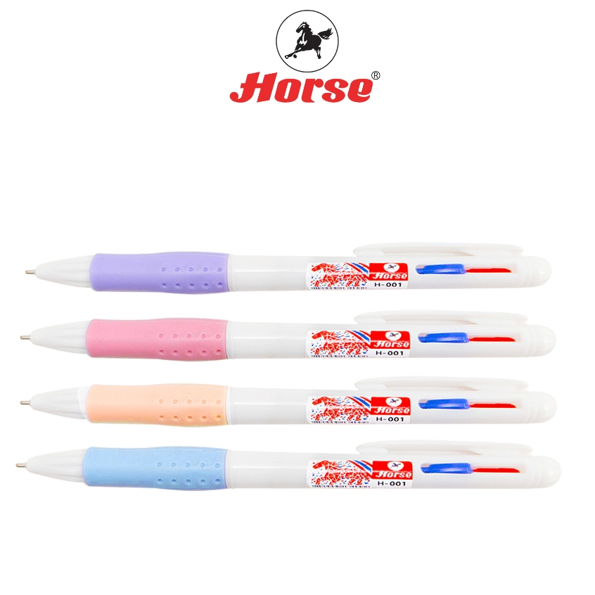ปากกาลูกลื่น 2 หัว 2 สี ตราม้า H-001