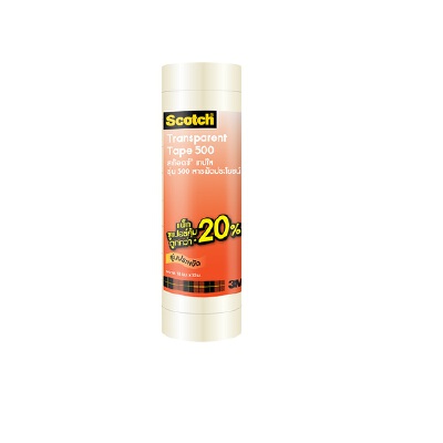 เทปใส Scotch 500 แกน 1 นิ้ว 3/4" x 36 หลา (แพ็ค 10 ม้วน)