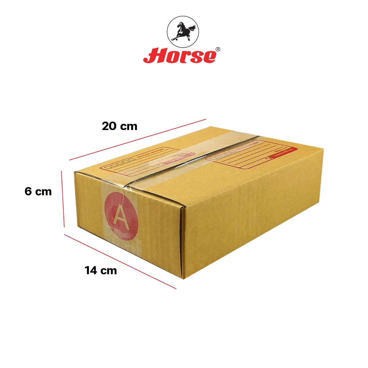 กล่องไปรษณีย์ เบอร์ A 14x20x6 ซม. ตราม้า (10 ใบ)
